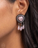 Sumptuous Story - Pink Pearl Heart  Clip Earrings Paparazzi