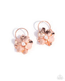 Backyard Bling - Copper & Pearl Earrings Paparazzi