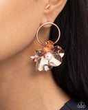 Backyard Bling - Copper & Pearl Earrings Paparazzi