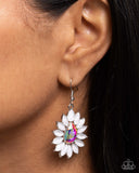 Giddy Generosity - White & Iridescent Earrings Paparazzi