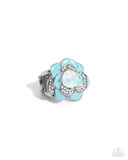 Bridging Bling - Blue Floral Ring Paparazzi
