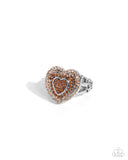 Radiant Resplendence - Brown Heart Ring Paparazzi