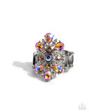 Pronged Panorama - Orange/ Peach Iridescent Rhinestone Ring Paparazzi