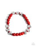 Festival Fling - Red Heart Bracelet Paparazzi