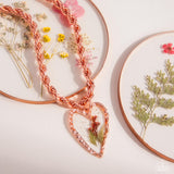 Coming Around - Copper Heart & Floral Necklace Paparazzi