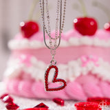 Valentines Day Decadence Red Heart Necklace Paparazzi