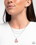 Valentines Day Decadence Red Heart Necklace Paparazzi