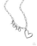 Courting Chains - Silver XOXO Heart Necklace Paparazzi