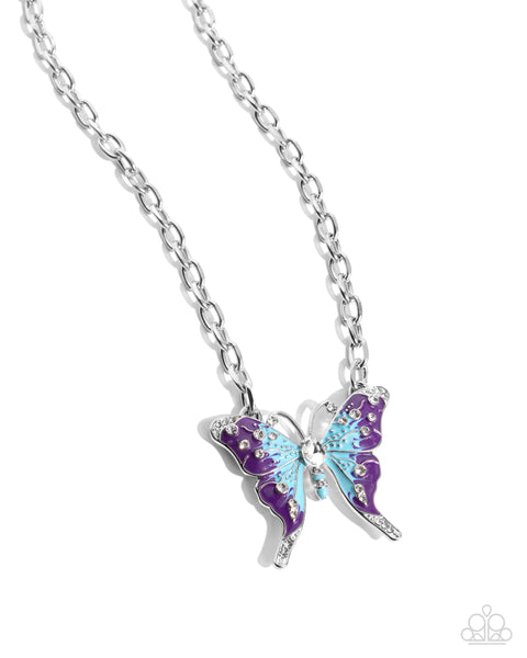 Soft Landing - Multi Butterfly Necklace Paparazzi