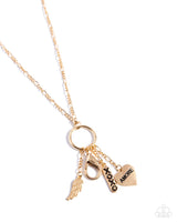 Con Amore - Gold Heart Charm Necklace Paparazzi