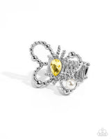 Aerial Artifact - Yellow Butterfly Ring Paparazzi