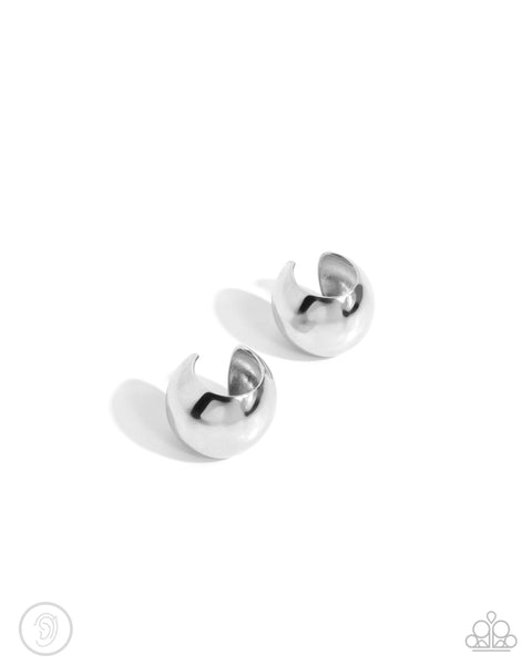 American CURL - Silver Cuff Earrings Paparazzi