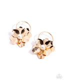 Backyard Bling - Gold Floral Earrings Paparazzi