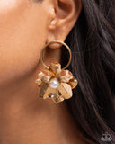 Backyard Bling - Gold Floral Earrings Paparazzi