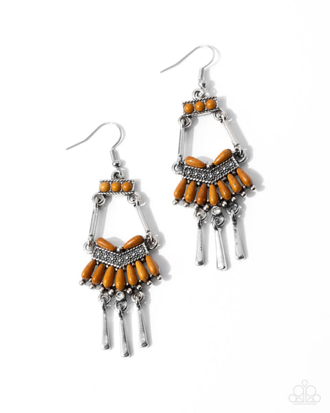 Trading Tradition - Brown Earrings Paparazzi