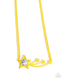 Meteor Moment - Yellow Star Necklace Paparazzi