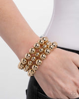 Refreshing Raindrops - Gold Coil Bracelet Paparazzi