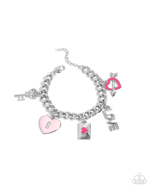 Valentines Variety - Pink Heart Bracelet Paparazzi