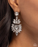 Darling Direction - White Rhinestone Earrings Paparazzi