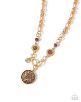 FLECKS Big Thing - Purple & Gold Necklace Paparazzi