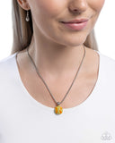 Throw a Softball - Yellow Necklace Paparazzi