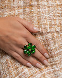 Complete Look Necklace: Fortunate Favor & Ring: Fortunate Fanfare - Green Set Paparazzi