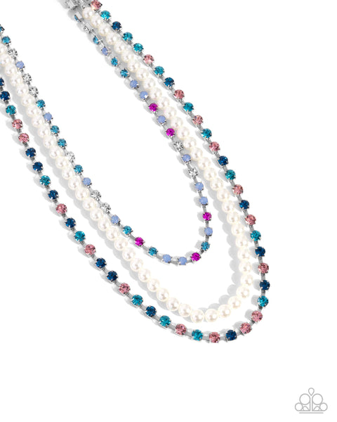 Class Change - Multi Pearl and Rhinestone Necklace Paparazzi
