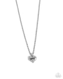 Dance Off! - White Heart Necklace Paparazzi