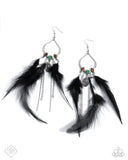 Living on the Wild Side - Multi Feather Earrings Paparazzi