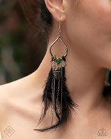 Living on the Wild Side - Multi Feather Earrings Paparazzi