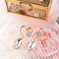 Coupling Up - Gold Heart Earrings Paparazzi