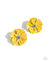 Growth Rate - Yellow Floral Earrings Paparazzi