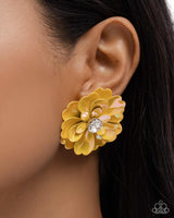 Growth Rate - Yellow Floral Earrings Paparazzi