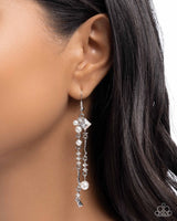 Glowing Gamut - White Earrings Paparazzi