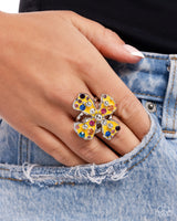 Chic Confession - Yellow Primrose Rhinestone Ring Paparazzi