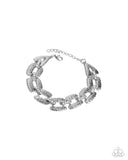 Demanding More - White Rhinestone Bracelet Paparazzi