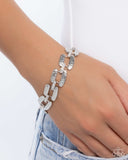 Demanding More - White Rhinestone Bracelet Paparazzi