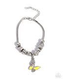 Luminescent Landing - Yellow Butterfly Bracelet Paparazzi