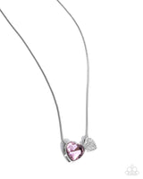 Lovely Couple - Pink Heart Necklace Paparazzi