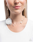 Delicate Debutante - White Floral & Pearl Necklace Paparazzi