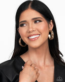 Cheetah Clique - Gold Animal Print Earrings Paparazzi