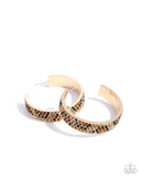 Cheetah Clique - Gold Animal Print Earrings Paparazzi