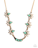 Substantial Stone - White & Turquoise Necklace Paparazzi