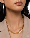 Complete Look Necklace: Mismatched Maverick & Bracelet Mismatched Mechanic Gold Set