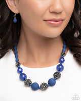 Hematite Hallmark - Complete Look   Necklace: Hematite Haute - Blue Bracelet: Hematite Honor - Blue Paparazzi