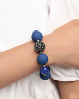 Hematite Hallmark - Complete Look   Necklace: Hematite Haute - Blue Bracelet: Hematite Honor - Blue Paparazzi