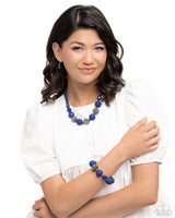 Hematite Hallmark - Complete Look   Necklace: Hematite Haute - Blue Bracelet: Hematite Honor - Blue Paparazzi