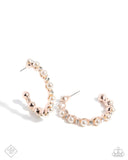 Shimmery Scope - Rose Gold Earrings Paparazzi