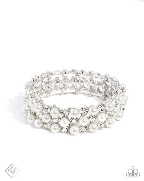 Cosmetic Character - White Pearl Bracelet Paparazzi