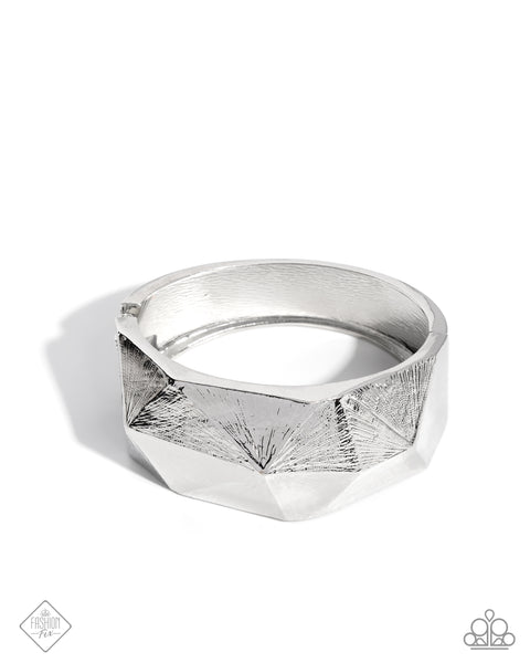 Elusive Enclosure - Silver Hinge Cuff Bracelet Paparazzi